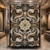 Turkish rug ANATOLIA French pattern D0036 ANTHRASIT COKME black size 250*350