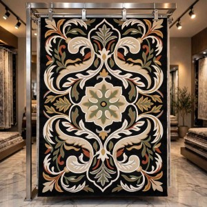 Turkish rug ANATOLIA French pattern D0036 ANTHRASIT COKME black size 250*350