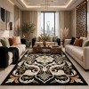 Turkish rug ANATOLIA French pattern D0036 ANTHRASIT COKME black size 250*350