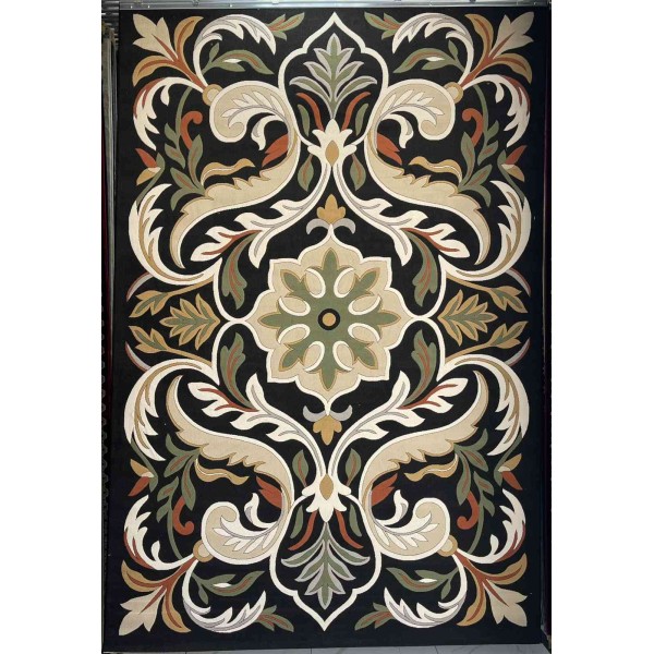 Turkish rug ANATOLIA French pattern D0036 ANTHRASIT COKME black size 250*350