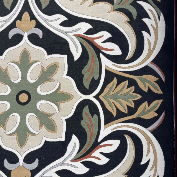 Turkish rug ANATOLIA French pattern D0036 ANTHRASIT COKME black size 250*350