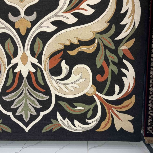 Turkish rug ANATOLIA French pattern D0036 ANTHRASIT COKME black size 250*350