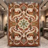 Turkish rug ANATOLIA French pattern D0036 CORAL COKME TILE size 100x200