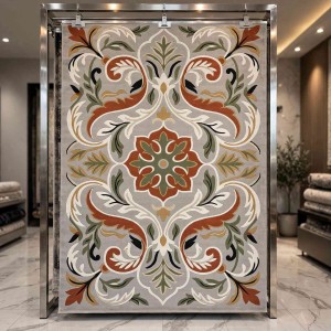 Turkish rug ANATOLIA French pattern D0036 GRAY COKME size 100x300
