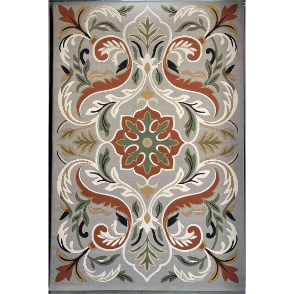 Turkish rug ANATOLIA French pattern D0036 GRAY COKME size 100x300