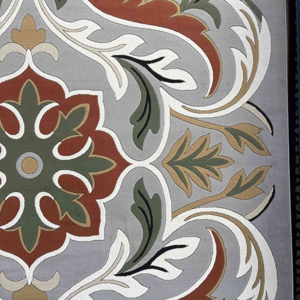 Turkish rug ANATOLIA French pattern D0036 GRAY COKME size 100x300