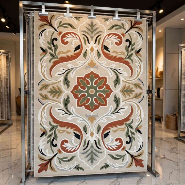 Turkish rug ANATOLIA French pattern D0036 Light beige cream size 50*80