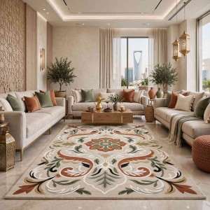 Turkish rug ANATOLIA French pattern D0036 Light beige cream size 50*80
