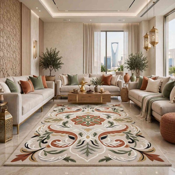 Turkish rug ANATOLIA French pattern D0036 Light beige cream size 50*80