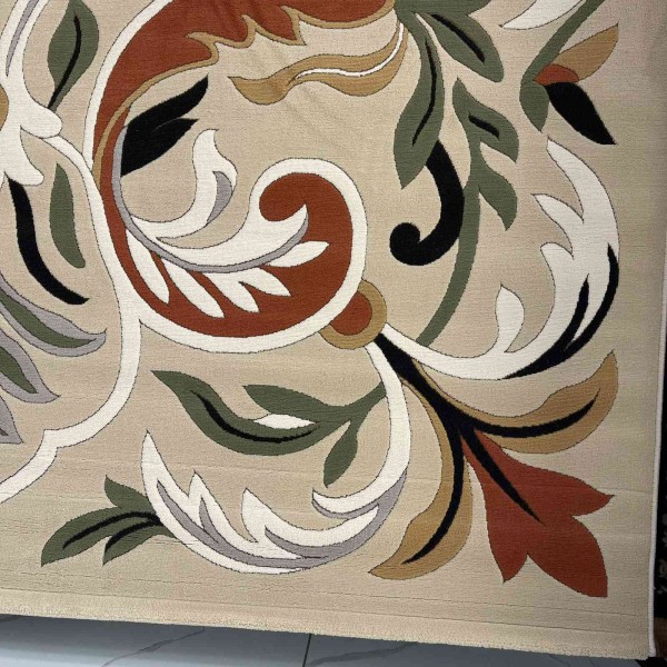 Turkish rug ANATOLIA French pattern D0036 Light beige cream size 50*80