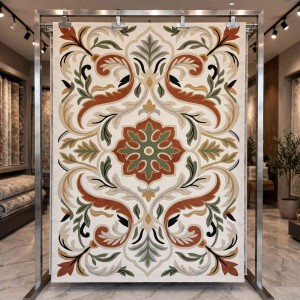 Turkish rug ANATOLIA French pattern D0036 WHITE COKME size 50*80