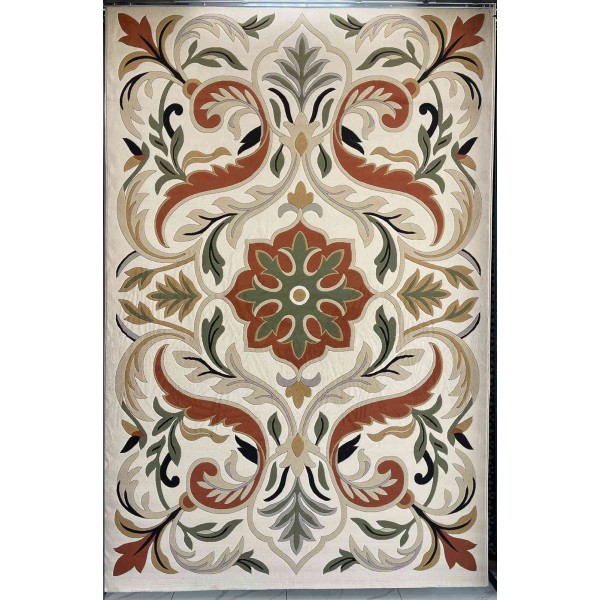 Turkish rug ANATOLIA French pattern D0036 WHITE COKME size 50*80