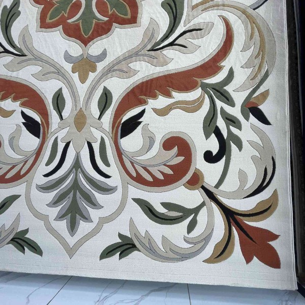 Turkish rug ANATOLIA French pattern D0036 WHITE COKME size 50*80