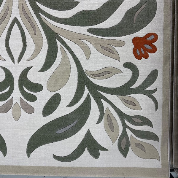 سجاد الهبه اناتوليا نقش فرنسي تركي D030B ابيض اخضر مقاس 100*300