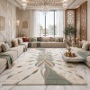 سجاد الهبه اناتوليا نقش فرنسي تركي D031B ابيض اخضر مقاس 150*220