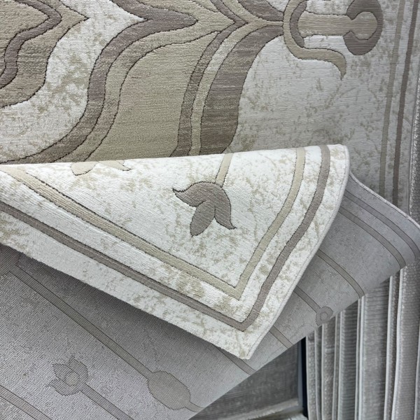 Anatolia Trend Collection Rug French-Turkish Design D032B white Light beig size 100*300