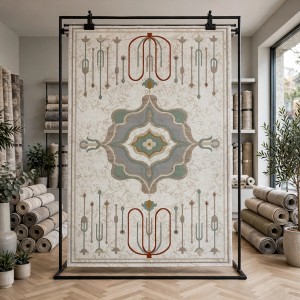 Anatolia Trend Collection Rug French-Turkish Design D032B white green size 400*500
