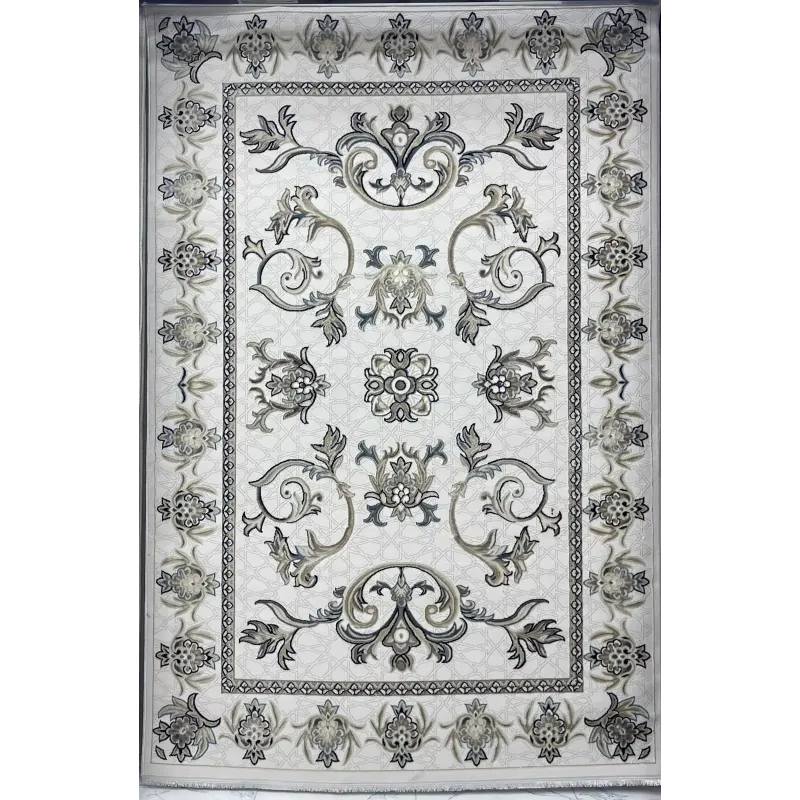 Turkish Jumana rug French pattern palaces 007114 cream SHRINK size 100*300
