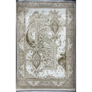 سجاد نيو بوهيمي تركي كاشان ثري دي 8339B بيج مقاس 250*350