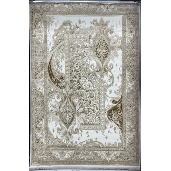 New Bohemian Turkish Kashan 3D Carpet 8339B Beige Size 100*300