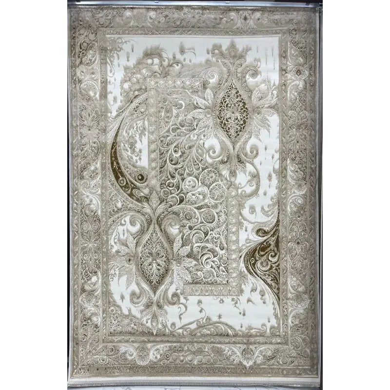 New Bohemian Turkish Kashan 3D Carpet 8339B Beige Size 100*200