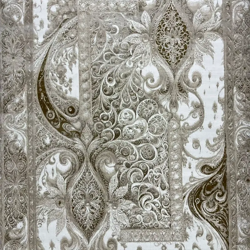 New Bohemian Turkish Kashan 3D Carpet 8339B Beige Size 100*200