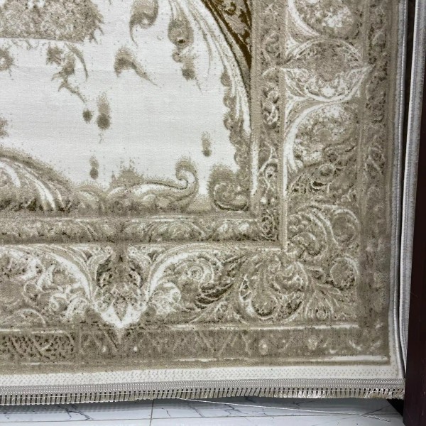 New Bohemian Turkish Kashan 3D Carpet 8339B Beige Size 100*300