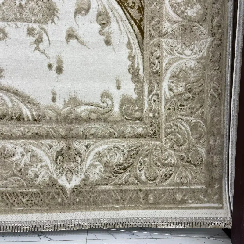New Bohemian Turkish Kashan 3D Carpet 8339B Beige Size 100*200