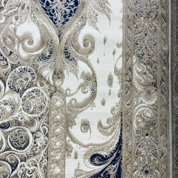 New Bohemian Turkish Kashan 3D Carpet 8339B blue Size 80*150