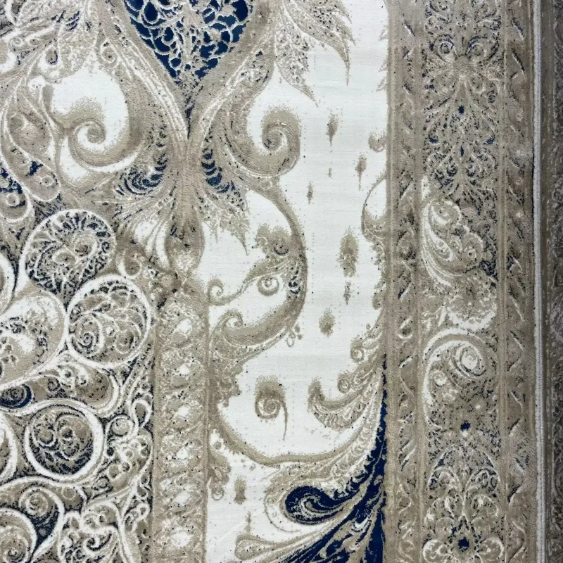 New Bohemian Turkish Kashan 3D Carpet 8339B blue Size 80*150