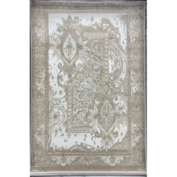 New Bohemian Turkish Kashan 3D Carpet 8339B cream Size 100*200