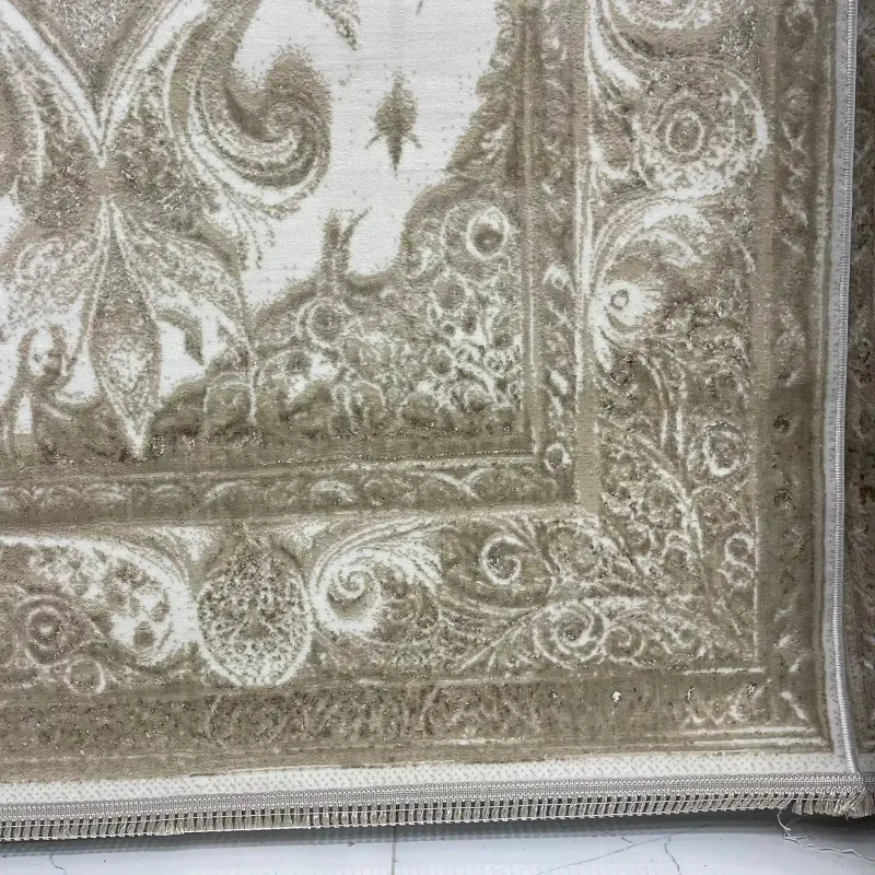 سجاد نيو بوهيمي تركي كاشان ثري دي 8339B كريم مقاس 100*200
