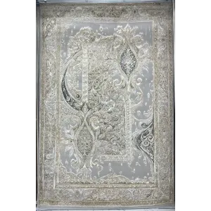 سجاد نيو بوهيمي تركي كاشان ثري دي 8339B رصاصي مقاس 300*400
