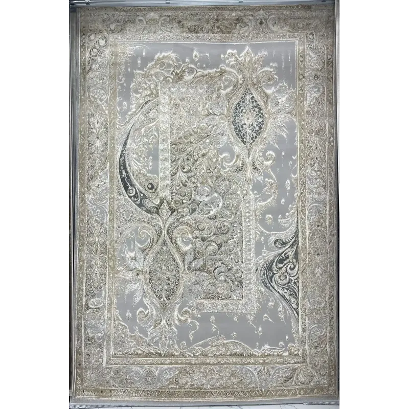 سجاد نيو بوهيمي تركي كاشان ثري دي 8339B رصاصي مقاس 300*400