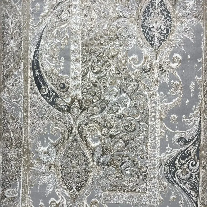 سجاد نيو بوهيمي تركي كاشان ثري دي 8339B رصاصي مقاس 300*400