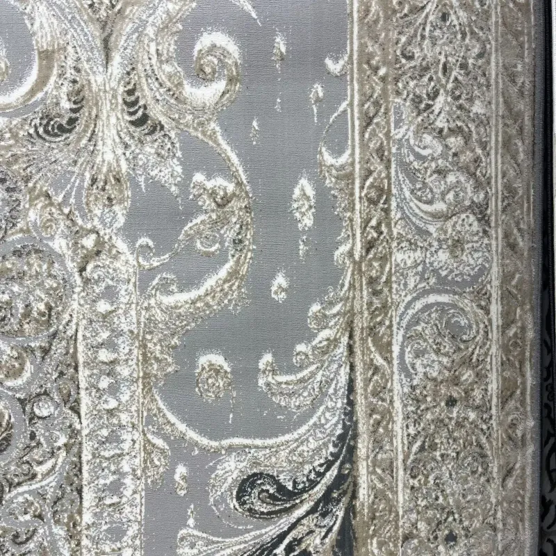 سجاد نيو بوهيمي تركي كاشان ثري دي 8339B رصاصي مقاس 300*400
