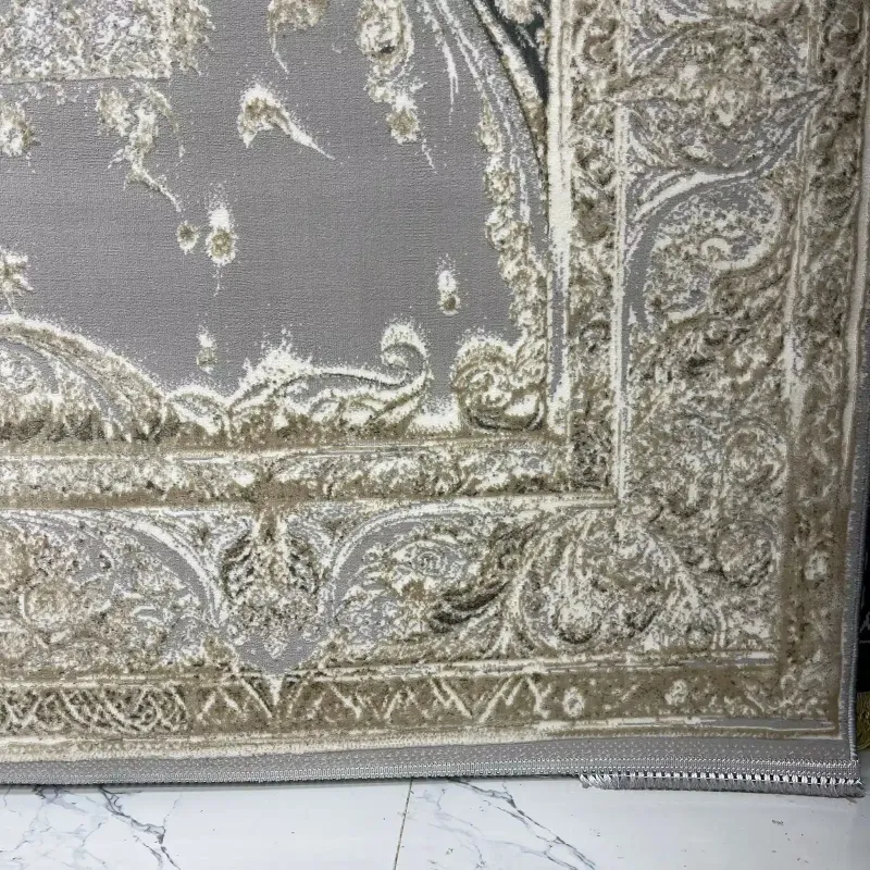 سجاد نيو بوهيمي تركي كاشان ثري دي 8339B رصاصي مقاس 300*400