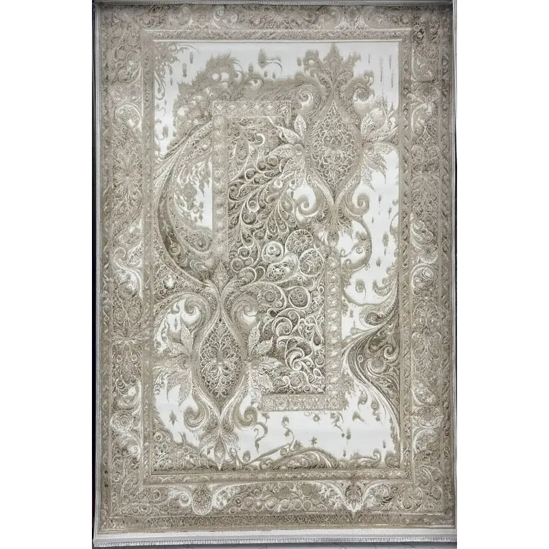 New Bohemian Turkish Kashan 3D Carpet 8339B vizon Size 300*400