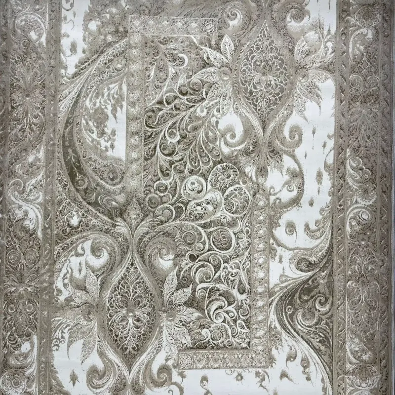 New Bohemian Turkish Kashan 3D Carpet 8339B vizon Size 300*400