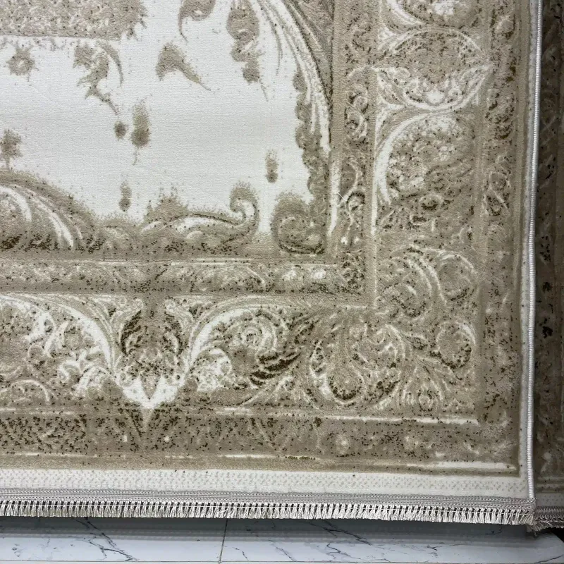 New Bohemian Turkish Kashan 3D Carpet 8339B vizon Size 300*400