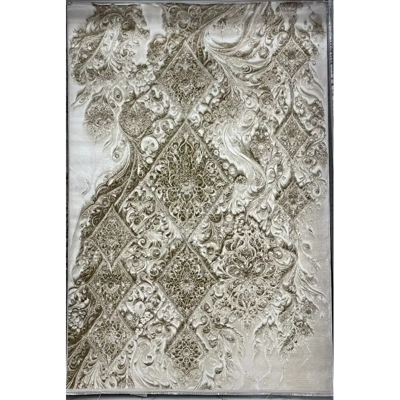 New Bohemian Turkish Kashan 3D Carpet 8555A beige Size 250*350