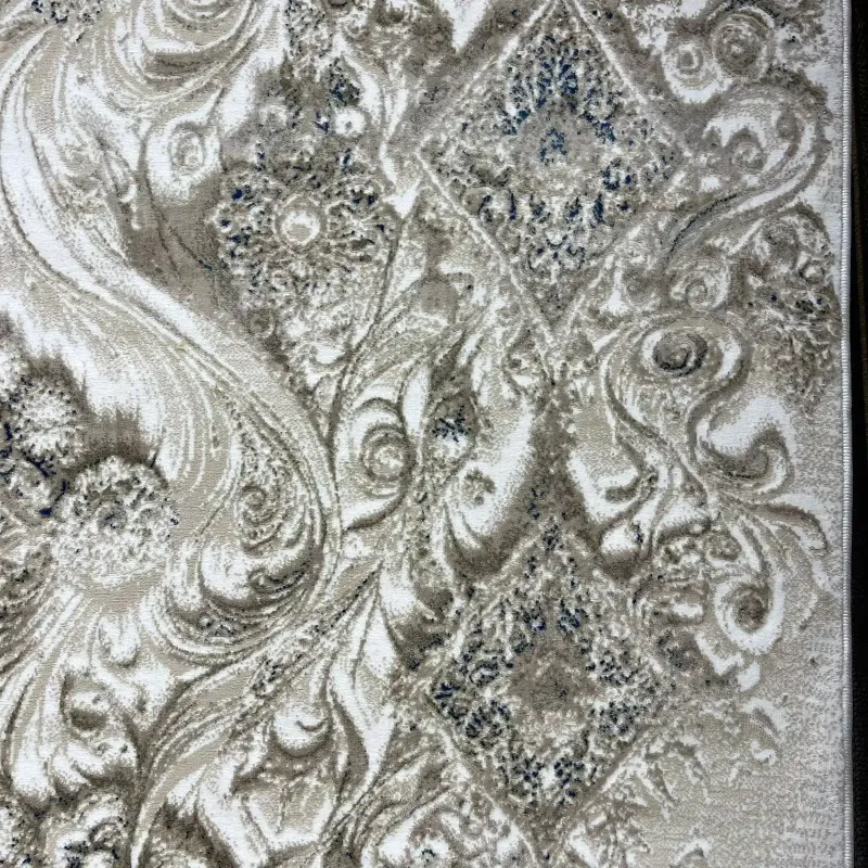 New Bohemian Turkish Kashan 3D Carpet 8555A blue Size 100*200