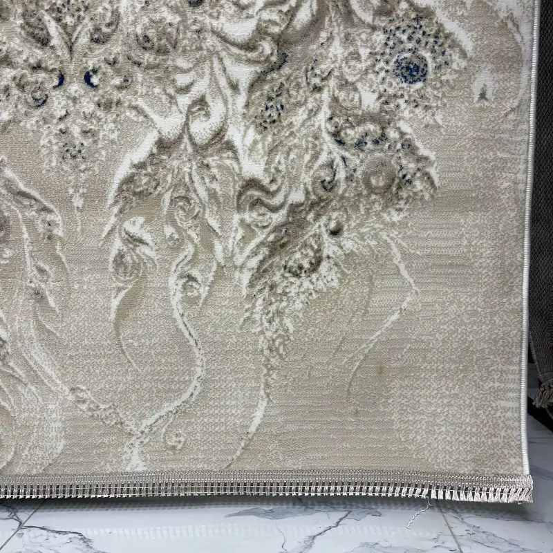New Bohemian Turkish Kashan 3D Carpet 8555A blue Size 100*200