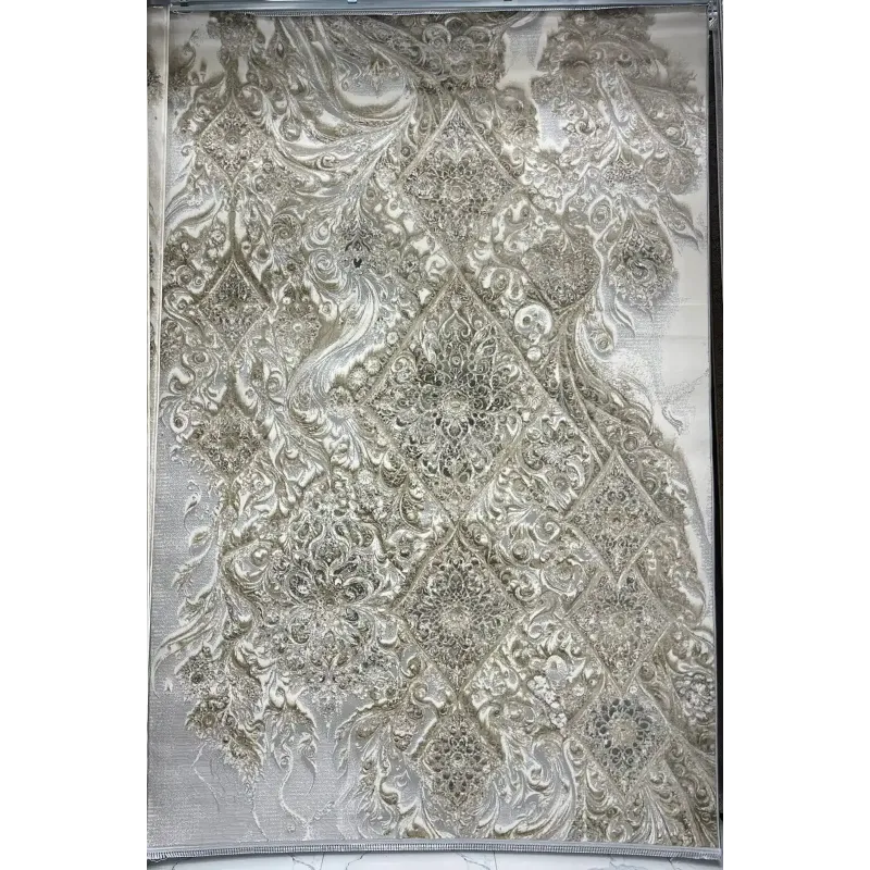 New Bohemian Turkish Kashan 3D Carpet 8555A gray Size 80*150