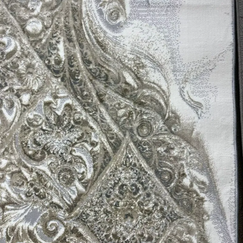 New Bohemian Turkish Kashan 3D Carpet 8555A gray Size 80*150