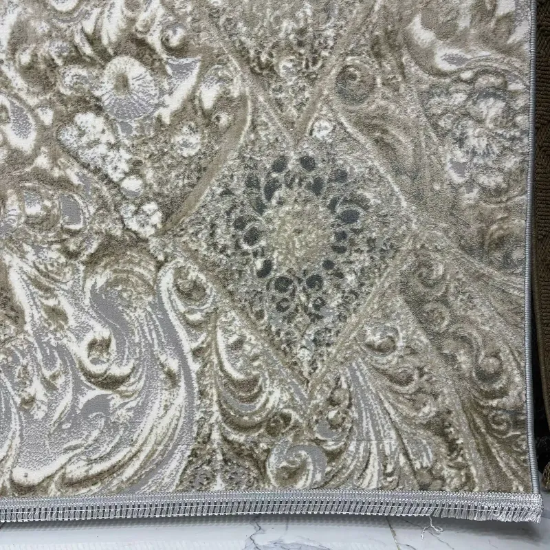 New Bohemian Turkish Kashan 3D Carpet 8555A gray Size 80*150