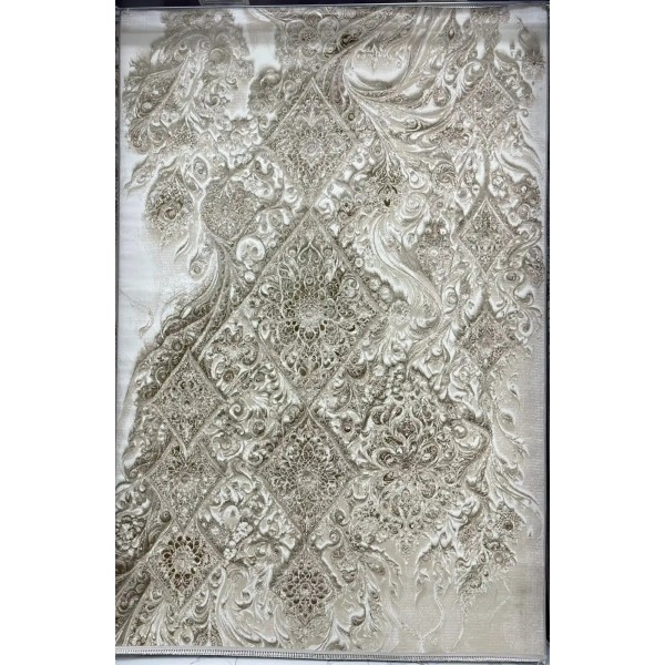 New Bohemian Turkish Kashan 3D Carpet 8555A vizon Size 80*150