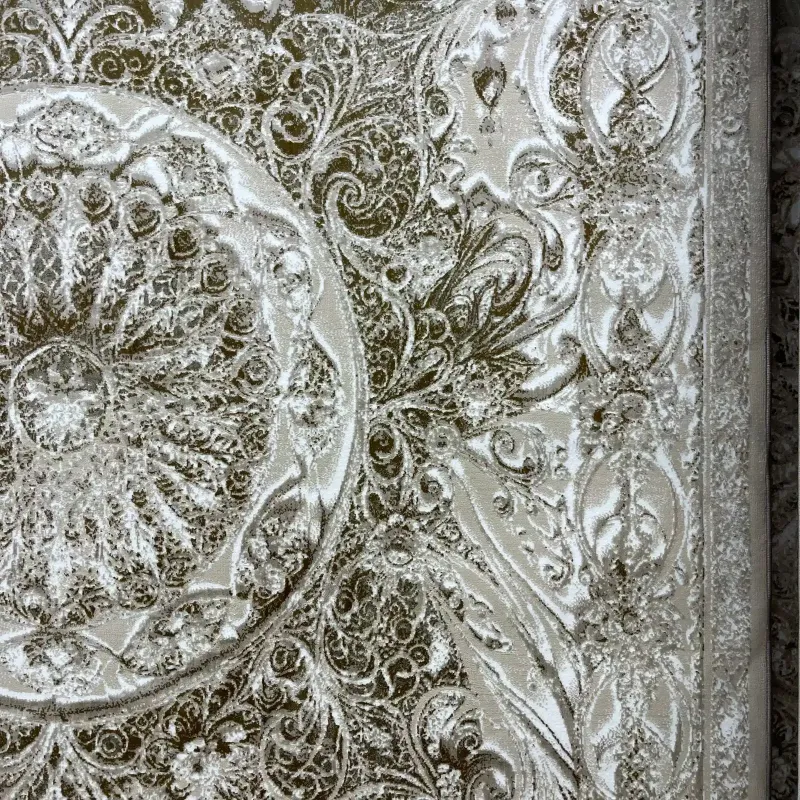 New Bohemian Turkish Kashan 3D Carpet 8556A beige Size 300*400