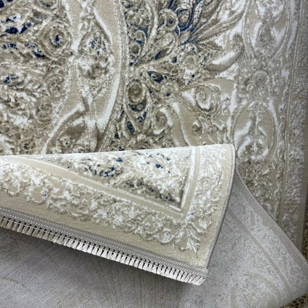 New Bohemian Turkish Kashan 3D Carpet 8556A blue Size 150*220