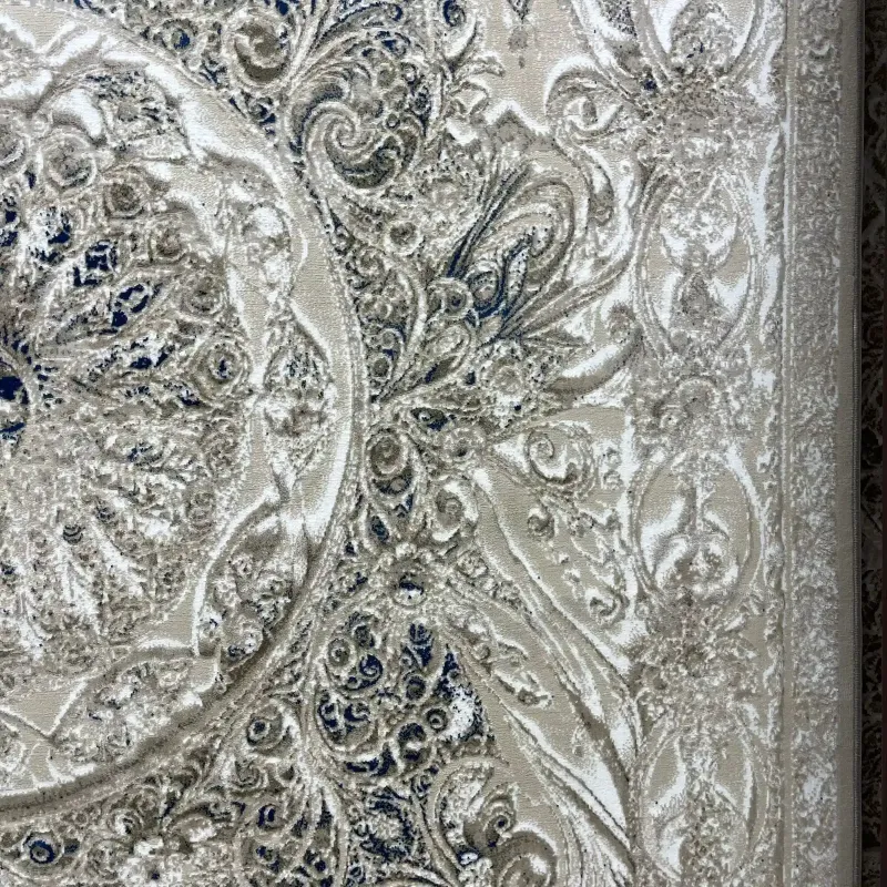 New Bohemian Turkish Kashan 3D Carpet 8556A blue Size 80*150